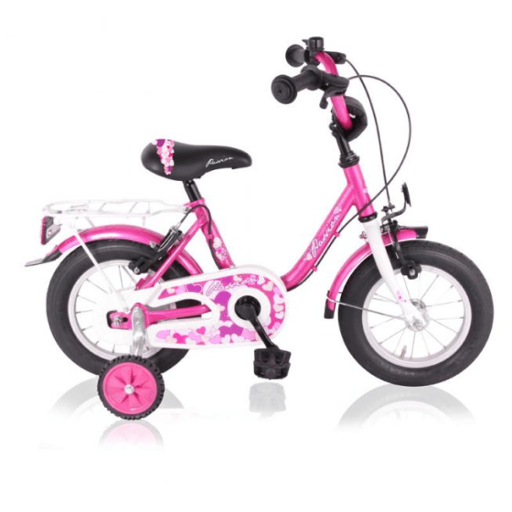 Kinderfiets Passion 14 inch Fuchsia-Wit Kinderfiets Passion 14 inch Fuchsia-Wit